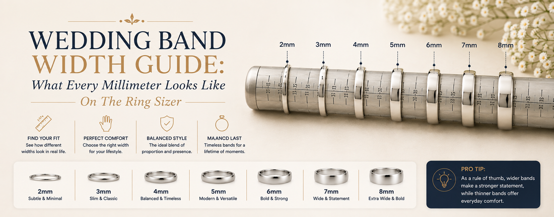 Wedding Band Width Guide: What Every Millimeter Looks Like On Your Hand