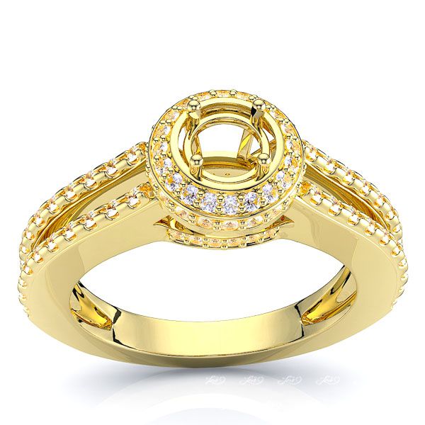 Iowa Halo Engagement Ring
