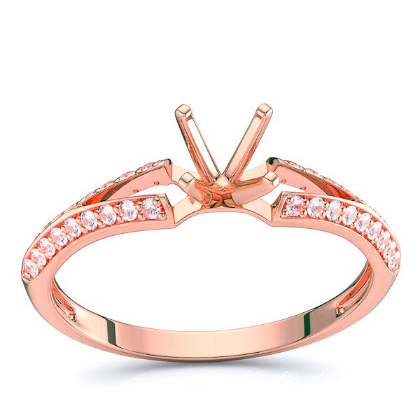 Rhode Island Pave Set Engagement Ring