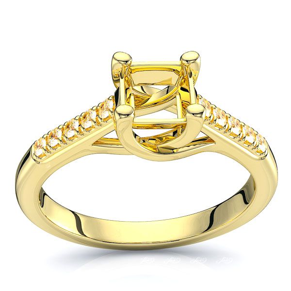 Saskatchewan Trellis Pave Set Engagement Ring