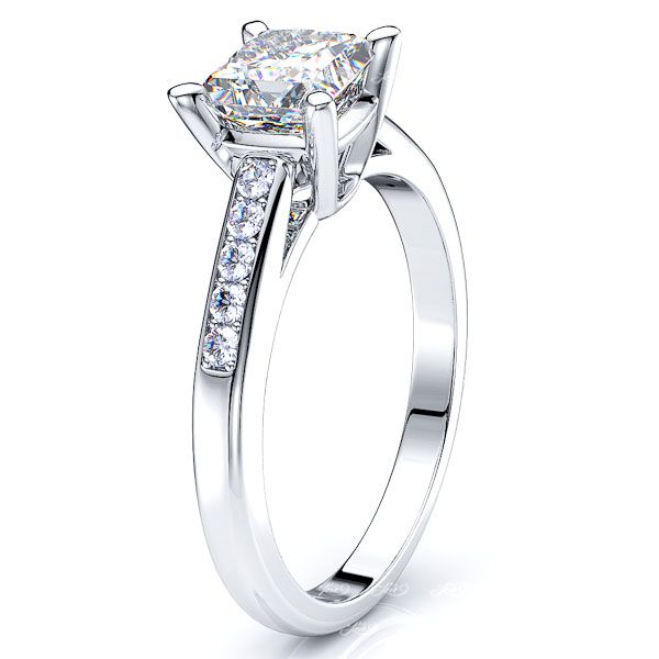 California Pave Set Engagement Ring