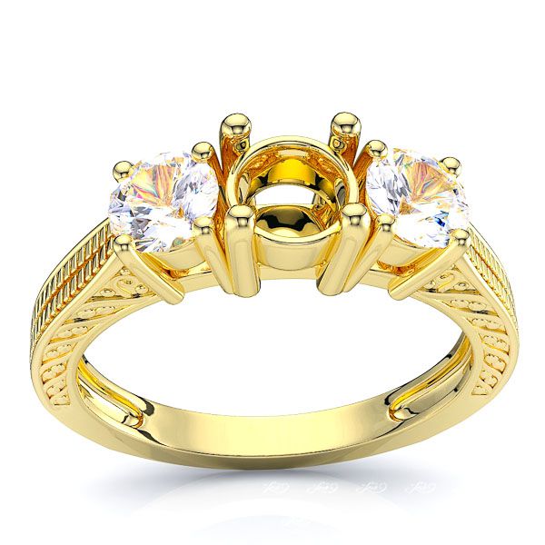 Kansas City Three Stone Engagement Ring