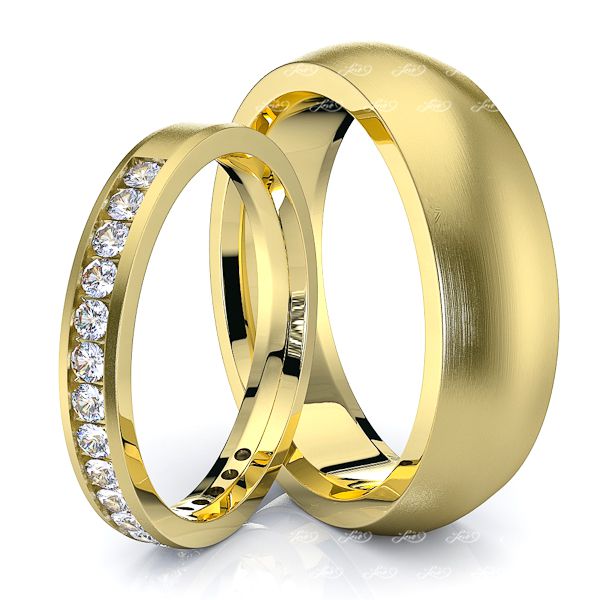 0.36 Carat 6mm His and 3mm Hers Diamond Wedding Ring Set