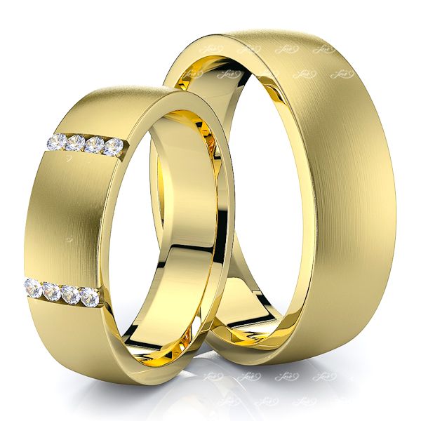 0.12 Carat Elegant 6mm His and Hers Diamond Wedding Ring Set