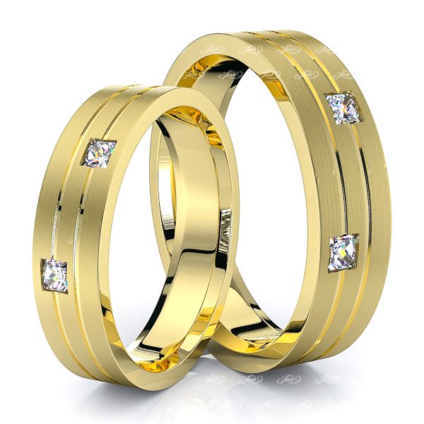 0.20 Carat Simple Elegant 5mm His and Hers Diamond Wedding Ring Set