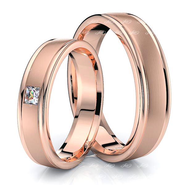 0.10 Carat Stylish Classic 5mm His and Hers Diamond Wedding Band Set