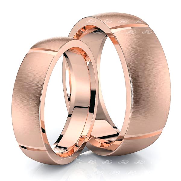 Sleek Basic Designer Matching 7mm His and 5mm Hers Wedding Ring Set