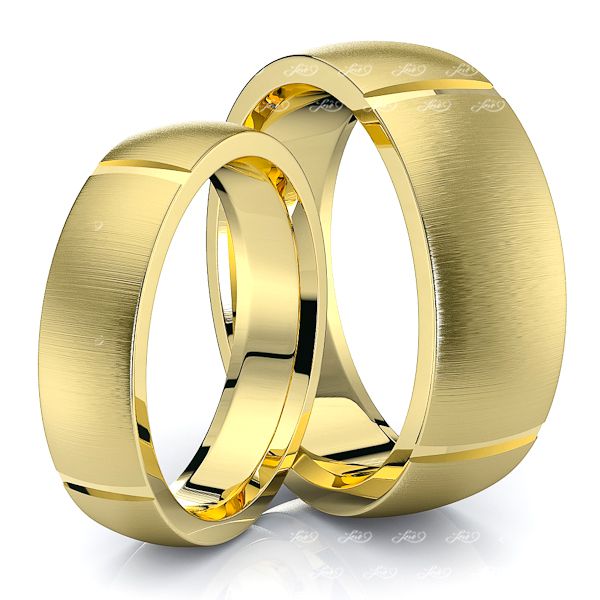 Sleek Basic Designer Matching 7mm His and 5mm Hers Wedding Ring Set