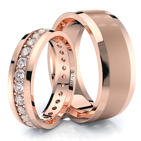 1.00 Carat Stylish 7mm His and 5mm Hers Diamond Wedding Band Set