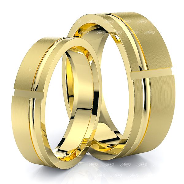 Popular Classic Matching 7mm His and 5mm Hers Wedding Band Set