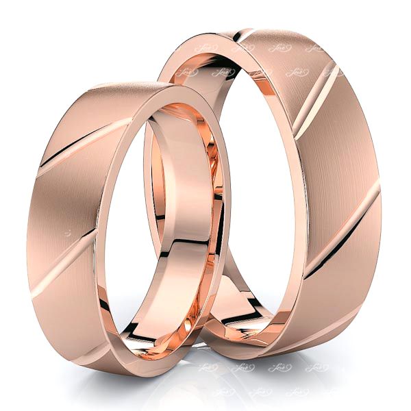 Popular Contemporary Matching 5mm His and Hers Wedding Band Set