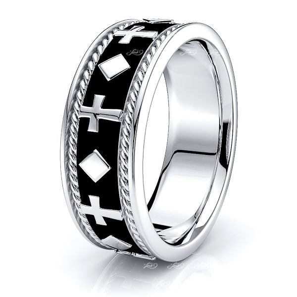 Cameron Religious Womens Hand Braided Wedding Band
