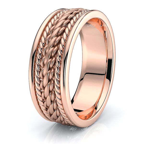 Cohen Hand Woven Mens Wedding Band