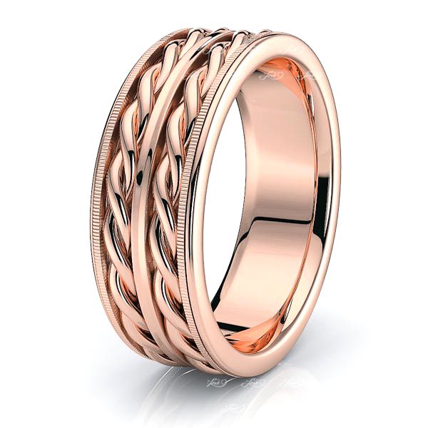 Rufus Hand Briaded Mens Wedding Ring