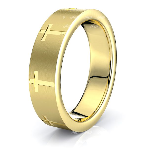 Clark Solid 6mm Religious Mens Wedding Band