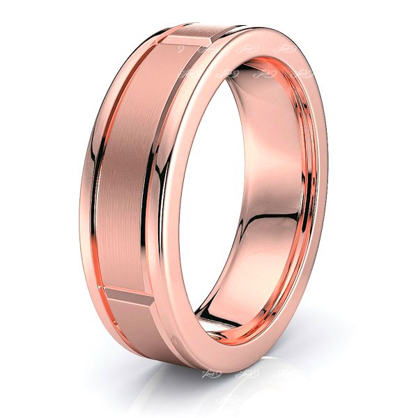 Saffron Solid 6mm Mens Wedding Ring