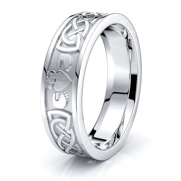DENEME Todd Claddagh Mens Celtic Wedding Band