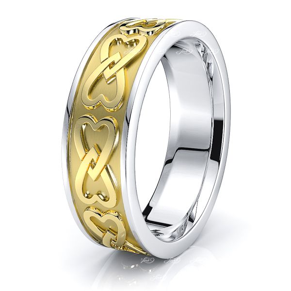 Daisy Heart Mens Celtic Wedding Ring