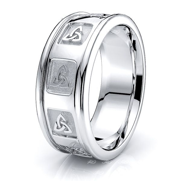 Aeronwen Trinity Knot Mens Celtic Wedding Band