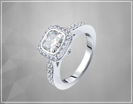 Cushion-Cut Diamonds Engagement Ring