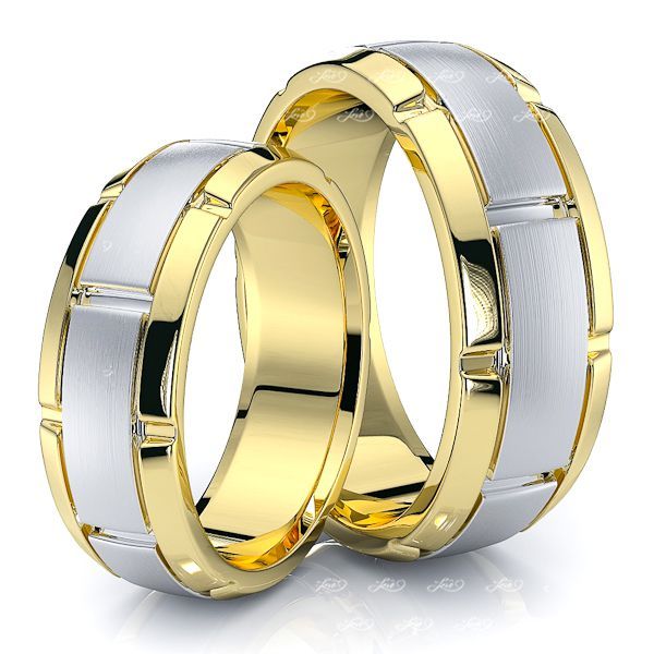 7mm Designer Matching His and Hers Wedding Ring Set