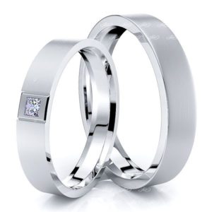 0.05 Carat 4mm Basic His and Hers Diamond Wedding Band Set