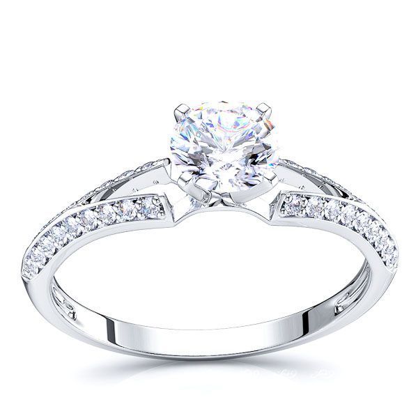 Rhode Island Pave Set Engagement Ring