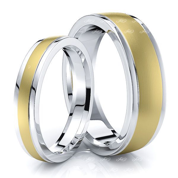 Simple Classic Matching 6mm His and 4mm Hers Wedding Ring Set