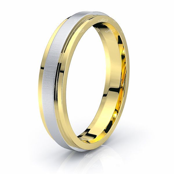 Solid Flat Step Comfort Fit Mens Wedding Band