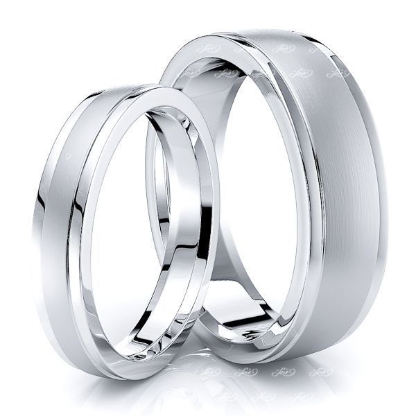 Simple Classic Matching 6mm His and 4mm Hers Wedding Ring Set