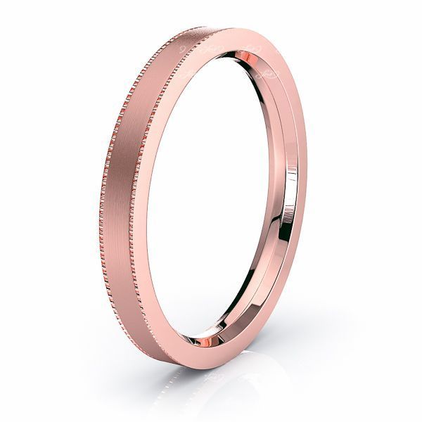 Solid Flat Milgrain Comfort Fit Mens Wedding Band