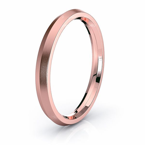 Rose Gold Solid Knife Edge Comfort Fit Mens Wedding Ring