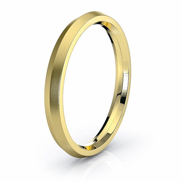 Yellow Solid Knife Edge Comfort Fit Mens Wedding Ring