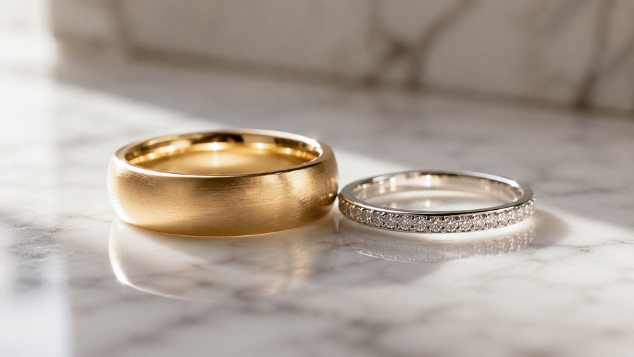 Do His and Hers Wedding Bands Have to Match? The Honest Answer