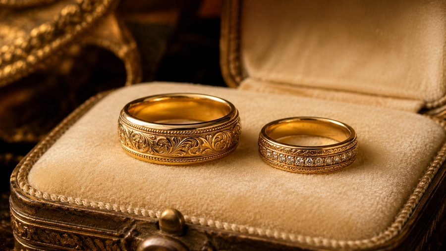 Vintage His and Hers Wedding Bands: Victorian, Edwardian & Art Deco Guide