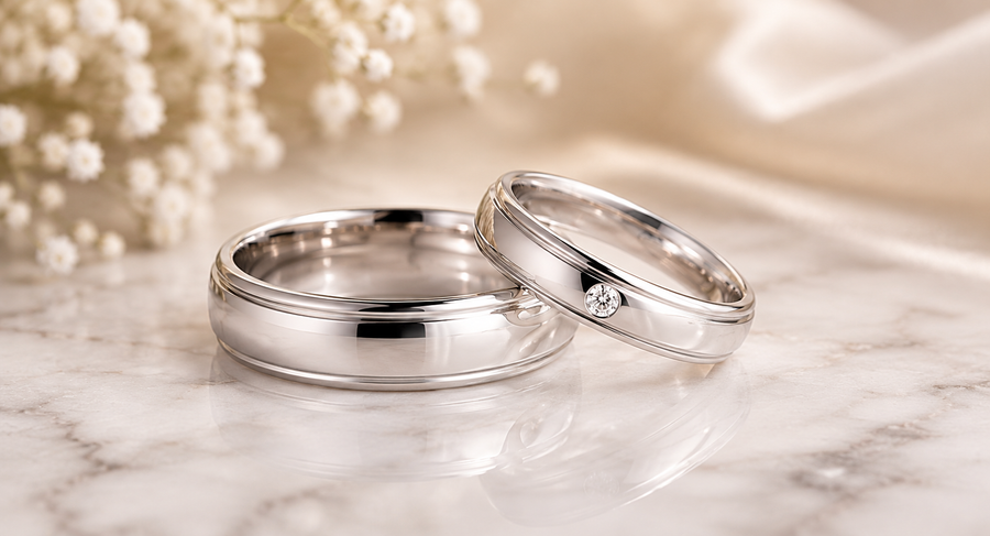 Is White Gold Right for Your His and Hers Wedding Bands? Pros, Cons & Care