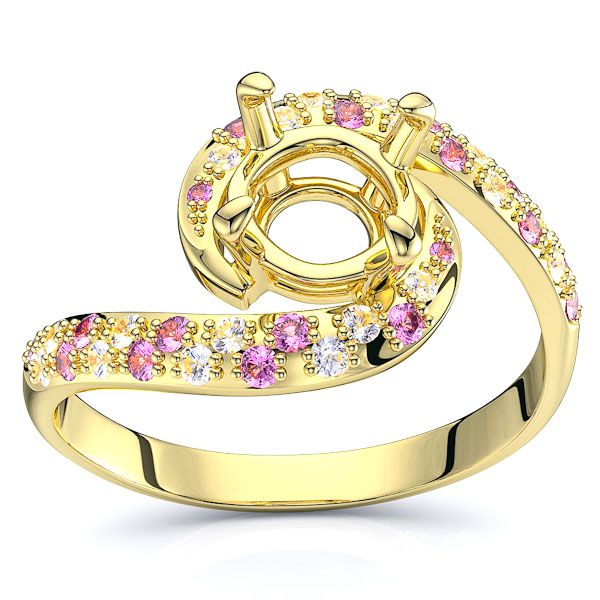 Yellow Diamond and Pink Sapphire