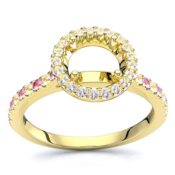 Yellow Diamond and Pink Sapphire