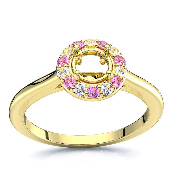 Yellow Diamond and Pink Sapphire