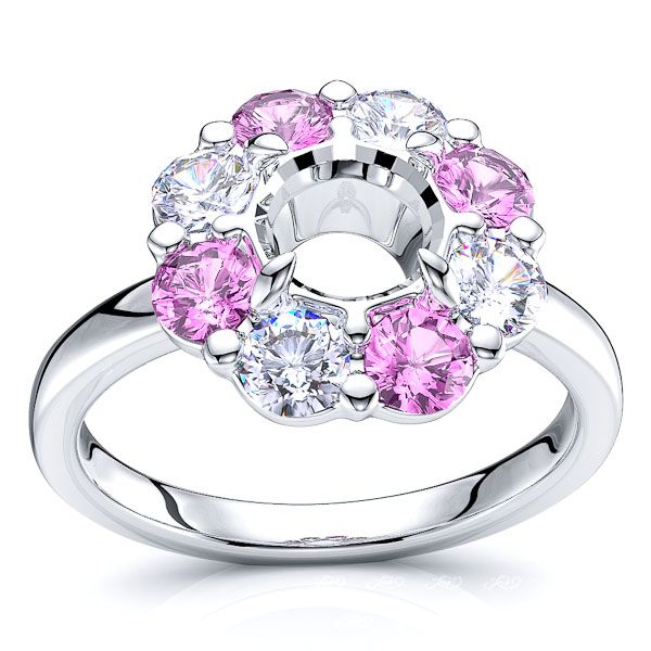 White Diamond and Pink Sapphire