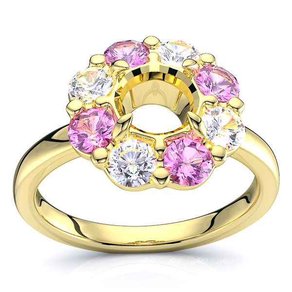 Yellow Diamond and Pink Sapphire
