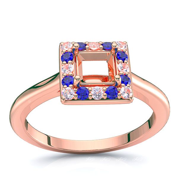 Rose Diamond and Blue Sapphire