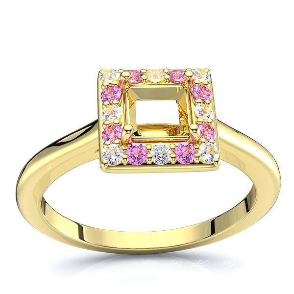 Yellow Diamond and Pink Sapphire