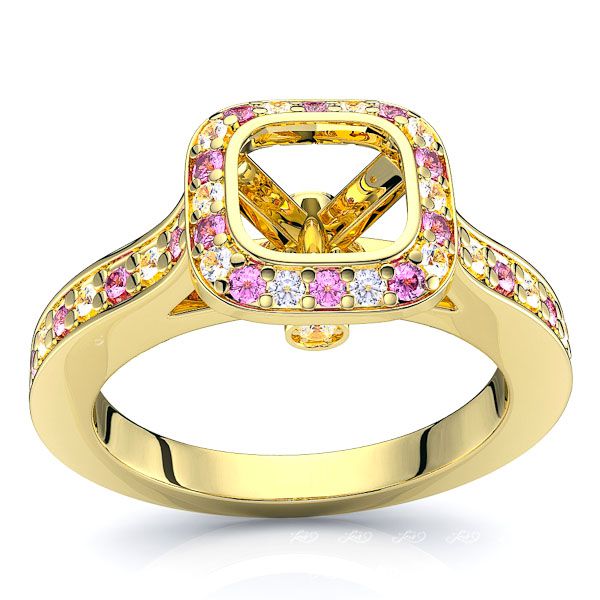 Yellow Diamond and Pink Sapphire