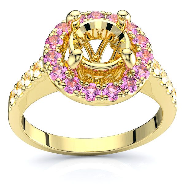 Yellow Diamond and Pink Sapphire