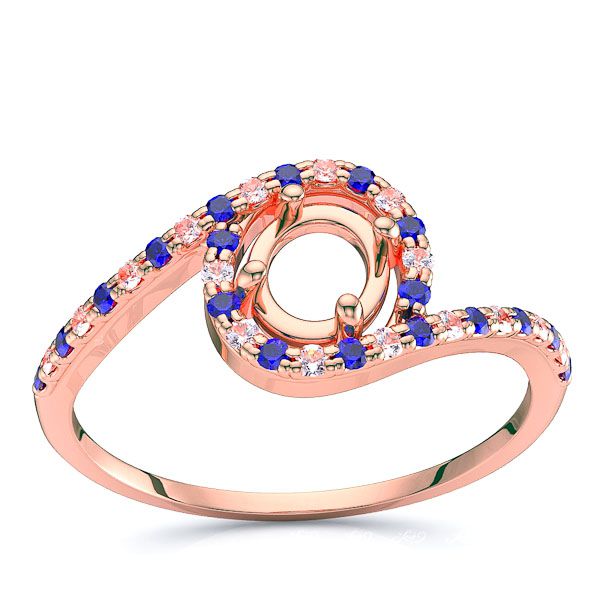 Rose Diamond and Blue Sapphire
