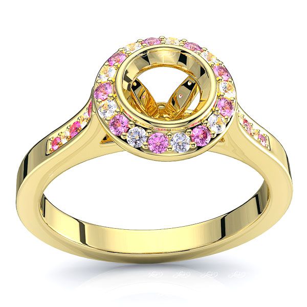 Yellow Diamond and Pink Sapphire