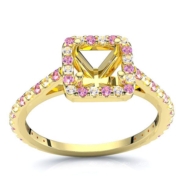 Yellow Diamond and Pink Sapphire
