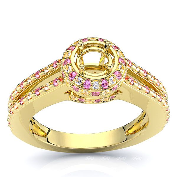 Yellow Diamond and Pink Sapphire