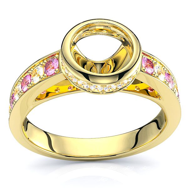 Yellow Diamond and Pink Sapphire